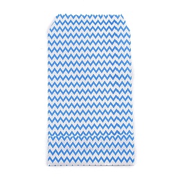 Honeyhandy White Kraft Paper Bags, No Handles, Storage Bags, Wave Pattern, Wedding Party Birthday Gift Bag, Cornflower Blue, 15x8.3x0.02cm