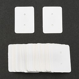 Honeyhandy Paper Jewelry Earring Display Cards, Rectangle, White, 35x25x0.5mm