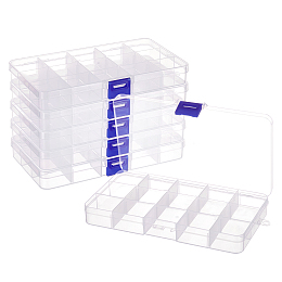 6 Pack: Clear 14-Compartment Flip Top Bead Organizer by Bead Landing™ 