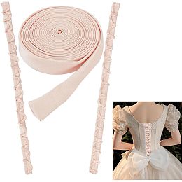 BENECREAT 1 Set Wedding Dress Zipper Replacement, PeachPuff Adjustable DIY Craft Corset Back Kit Dress Accessories for Prom Dress Strap