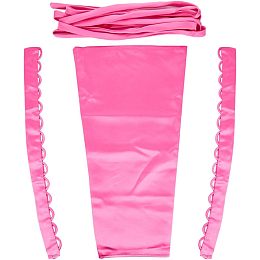 GORGECRAFT 3PCS Women Wedding Dress Loops Adjustable Zipper Replacement Prom Dress Strap Satin Corset Back Kit Lace Up for Wedding Dress Accessories Bridal Corset Prom Dress Strap, Hot Pink