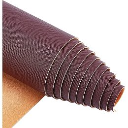 BENECREAT 135x30cm/51.2x11.8" Faux Leather Fabric with Diamonds 1.2mm thick Hard Leather Sheets for DIY Crafts, Garment Accessories, Coconut Brown