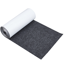 Polyester Felt Sticker, Self Adhesive Fabric, Rectangle, Dark Gray, 25x0.1cm, about 4m/roll