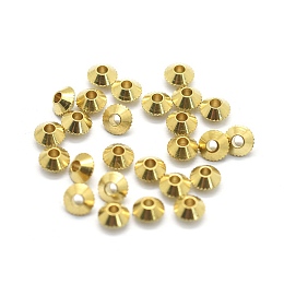 Honeyhandy Brass Spacer Beads, Rondelle, Raw(Unplated), 3.5x2mm, Hole: 1.2mm