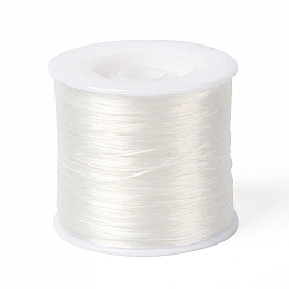 Honeyhandy 400M Flat Elastic Crystal String, Elastic Beading Thread, for Stretch Bracelet Making, Clear, 0.2mm, 1mm wide, about 446.81 Yards(400m)/Roll