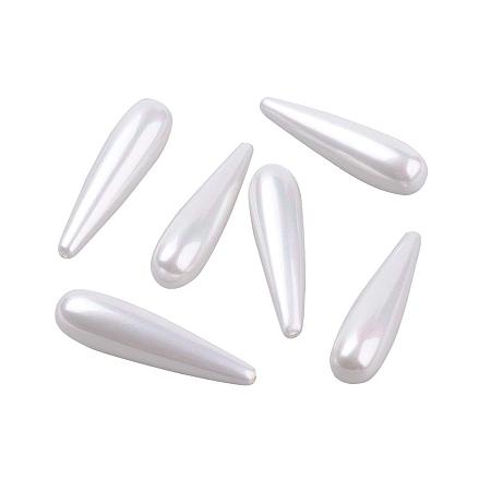 ARRICRAFT 20 pcs 30 mm Drop Shape Shell Pearl Half Drilled Beads for Earring Necklace Bracelet Jewelry Making, White