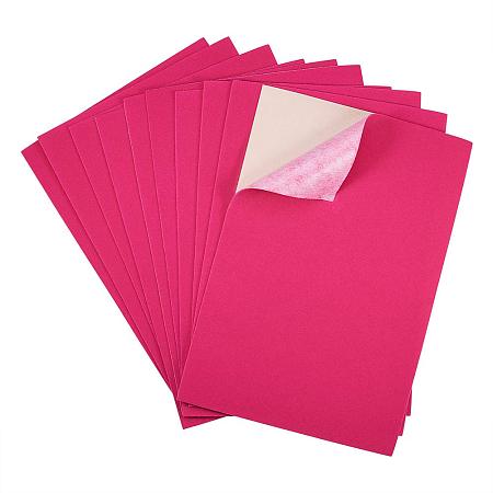 BENECREAT 20PCS Velvet (DeepPink) Fabric Sticky Back Adhesive Back Sheets, A4 Sheet (8.3