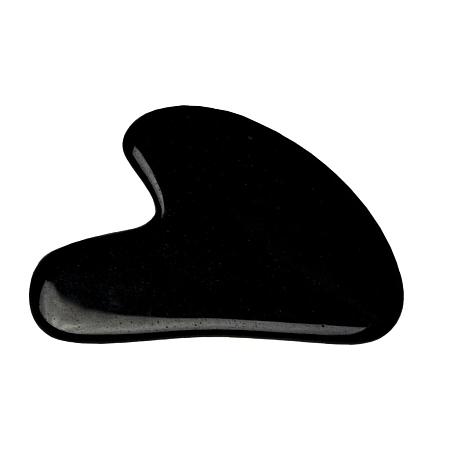 ARRICRAFT Natural Black Obsidian Gua Sha Boards, Scraping Massage Tools, Gua Sha Facial Tools, Heart, 71~73x48~55x5~6mm