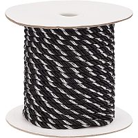 Pandahall Elite 25 Yards 5mm Twisted Cord Trim Satin Shiny Cord Rope Nylon Twisted Cord Rope 3-Ply Decorative Rope for Curtain Tieback, Home Décor, Boxes