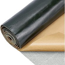 BENECREAT 12x54 Inches(30x137cm) Self-adhesive Faux Leather Repair Subsidies Sofa Couch Patches for Car Seat Furniture - Dark Olive Green, 1mm Thick