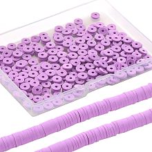 SUNNYCLUE 2 Strands 700Pcs+ Purple Clay Bead Clay Heishi Beads 6mm Heishi Bead Bulk Flat Beads Flat Disc Beads Heishi Vinyl Beads Spacer Loose Beads for Jewelry Making DIY Bracelets Necklace Gifts