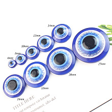 Honeyhandy Resin Craft Eye, Doll Making Accessories, Flat Round, Dark Blue, 10x3.6mm