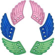 GORGECRAFT 3 Pairs Shoe Wings Accessory Shoes Decorations Lace in Wings Angel Blue Green Red Fabric Lace Decoration Charm for DIY Shoes Craft Skates Sneakers