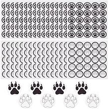 OLYCRAFT 650pcs 2 Style Football Helmet Stickers 1.1 Inch Paw Stickers Self Adhesive Helmet Stickers Black White Football Stickers Waterproof Paw Helmet Decal for Youth Football Baseball Hockey Trophy