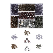 Arricraft DIY Gray Series Jewelry Making Kits, 1640Pcs Bicone & Rondelle & Polygon & Round Glass/Acrylic Beads, 20Pcs Valentines Ideas Glass Charms, Mixed Color, Beads: 1640pcs/box