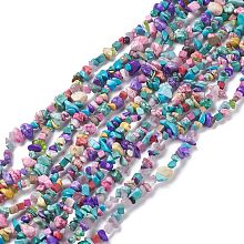 Honeyhandy Synthetic Turquoise Beads Strands, Dyed, Chip, 5~8mm, Hole: 1mm, about 33 inch(84cm)