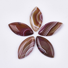 Honeyhandy Natural Brazilian Agate Cabochons, Dyed, Horse Eye, Saddle Brown, 38~40x19~20x6~7mm