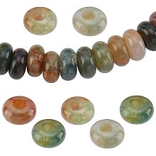 SUNNYCLUE 1 Box 30Pcs Natural Gemstone Beads Large Hole Indian Agate Beads European Beads for Jewelry Making Charms Snake Chain Bead Hair Braids Stone Beads Beaded Necklace Bracelet Supplies 10mm