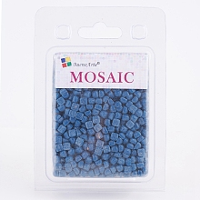 Arricraft Glass Mosaic Tiles Cabochons, for Crafts Art, Imitation Jade, Square, Blue, 4.8x4.8x3.5mm, about 200g/box