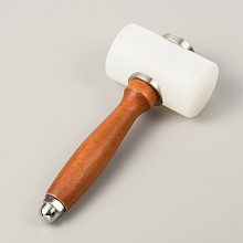 Honeyhandy Stainless Steel Leathercraft Hammer, Double-end, with Nylon Hammer Head, Chocolate, 19x7.95cm