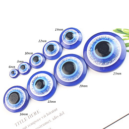 Honeyhandy Resin Craft Eye, Doll Making Accessories, Flat Round, Dark Blue, 10x3.6mm