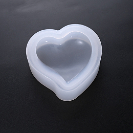 Honeyhandy Silicone Molds, Resin Casting Molds, For UV Resin, Epoxy Resin Jewelry Making, Heart, White, 5.2x4.8x1.6cm