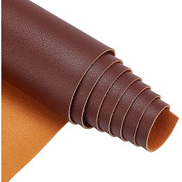 BENECREAT 135x30cm/51.2x11.8" Faux Leather Fabric 1.2mm thick Hard Leather Sheets for DIY Crafts, Garment Accessories, Coconut Brown