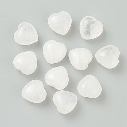 Honeyhandy Natural Quartz Crystal Beads, No Hole/Undrilled, Heart, 14.5~15x14.5~15x9~9.5mm