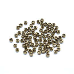 Honeyhandy Brass Spacer Beads, Flat Round, Raw(Unplated), 2.5mm, Hole: 1.4mm