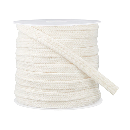 BENECREAT 25m Beige Flat Cotton Cords, Double Layer Hollow Cotton Rope for Garment Accessories