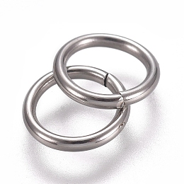 Honeyhandy 304 Stainless Steel Jump Rings, Soldered Jump Rings, Stainless Steel Color, 18 Gauge, 7x1mm, Inner Diameter: 5.5mm