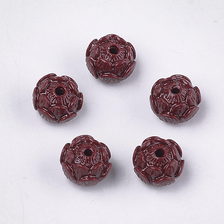 ARRICRAFT Synthetic Coral Beads, Dyed, Flower, Brown, 12x9mm, Hole: 1.6~1.8mm