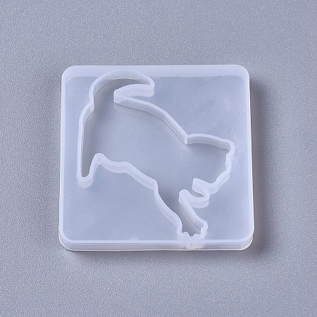 Honeyhandy Silicone Molds, Resin Casting Molds, For UV Resin, Epoxy Resin Jewelry Making, Cat, White, 52x52x6mm