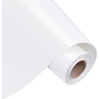 BENECREAT 13.5" x 16.5FT Iron on Vinyl Roll White Heat Transfer Vinyl Roll for Cricut, Silhouette, DIY Clothes and Fabric Decoration
