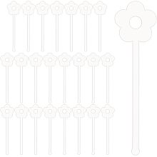 FINGERINSPIRE 24 Pcs 6 Inch Acrylic Cocktail Swizzle Stick Clear Flower Acrylic Drink Stirrers Bar Drinks Mixing Rod Cocktail Garnish Sticks for Wedding Birthday Party Bridal Shower