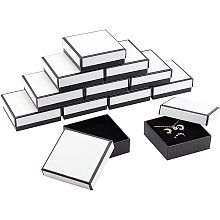 NBEADS 16 Pcs 3.58" Cardboard Jewelry Boxes, White Paper Boxes Set Storage Boxes with Sponge Mat for Bracelet Necklace Earring Pendants Jewelry, 9.1x9.1x3.2cm