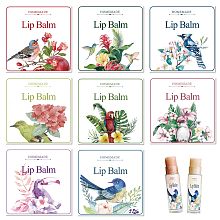 CRASPIRE Lip Balm Labels 80pcs Homemade Lip Balm Labels 2” Clear Lip Balm Labels for Tubes Printable Waterproof Lip Balm Stickers Labels for Lip Balm Handcream Candle Container（Flowers And Birds）