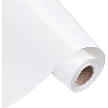 BENECREAT 13.5" x 16.5FT Iron on Vinyl Roll White Heat Transfer Vinyl Roll for Cricut, Silhouette, DIY Clothes and Fabric Decoration