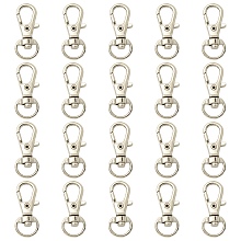 20Pcs Alloy Swivel Lobster Claw Clasps, Swivel Snap Hook, Fine Jewelry Findings, Platinum, 31x12.5x5.5mm, Hole: 5x9mm