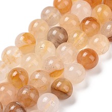 Natural Quartz Beads Strands, Round, 12mm, Hole: 1.2mm, about 31pcs/strand, 14.37''(36.5cm)