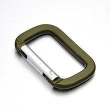 Honeyhandy Square Aluminum Rock Climbing Carabiners, Key Clasps, Dark Olive Green, 53x34x7mm