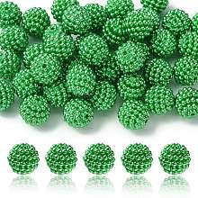 Honeyhandy Imitation Pearl Acrylic Beads, Berry Beads, Combined Beads, Round, Lime Green, 12mm, Hole: 1.5mm