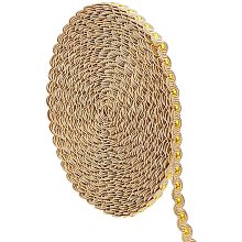 PandaHall Elite 15M(16 Yards) 1/2"(14mm) Nylon Curve Pattern Gimp Braid Trim for Costume DIY Crafts Sewing Jewelry Making Home Decoration, Dark Gold