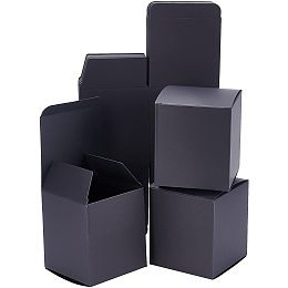 AHANDMAKER Black Paper Cardboard Jewelry Boxes, 30pcs Cardboard Gift Boxes Small Cardboard Jewelry Boxes for Shipping Decorative Favor Box for Gifts, Party, Wedding (3.1x3.1x3.5 inch)