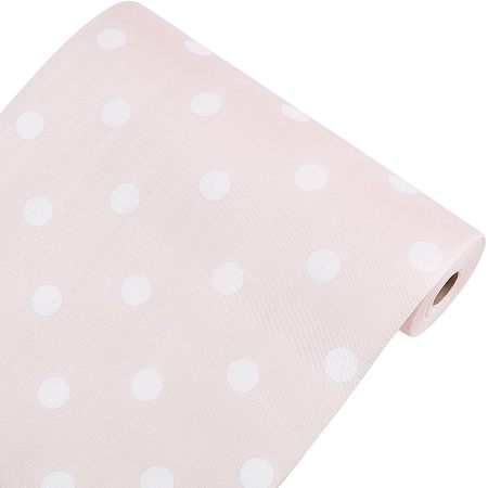 CREATCABIN Plastic Drawer Liners Shelf Cabinet Closet Cupboard Mat Roll Non-Adhesive Waterproof Non-Slip Proof Refrigerator Kitchen Protector Lining 30 x 500cm Pink Polka Dot