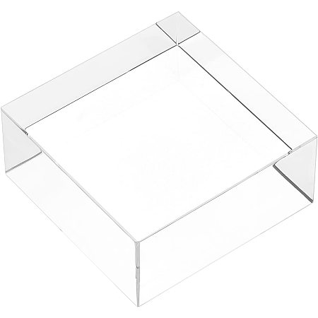 FINGERINSPIRE Clear Polished Acrylic Square Display Block, 2