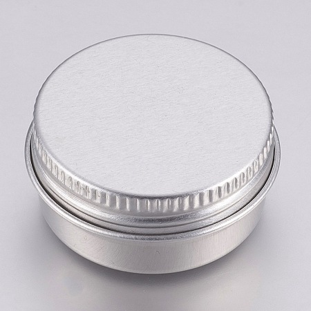 Honeyhandy Round Aluminium Tin Cans, Aluminium Jar, Storage Containers for Cosmetic, Candles, Candies, with Screw Top Lid, Platinum, 3.55x1.8cm, Capacity: 10ml(0.34 fl. oz)