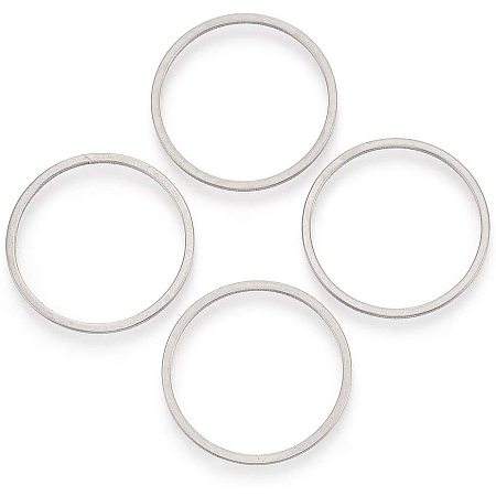 UNICRAFTALE 10pcs Stainless Steel Linking Ring Circle Links Connector Charm Links Connector Charms for Bracelet Necklace Jewelry Making 40x1mm