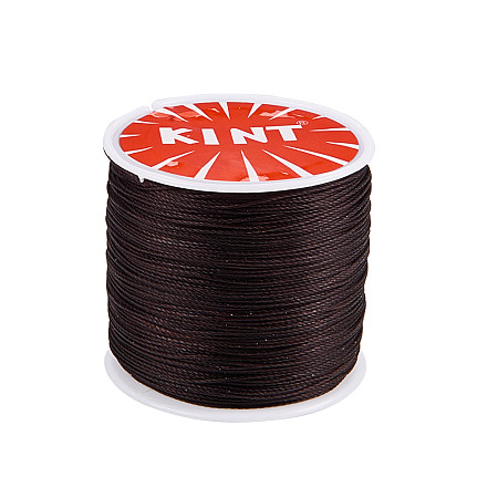 PandaHall Elite 1 Roll 0.5mm Round Waxed Cotton Cord Thread Beading String 116 Yards per Roll Spool for Jewelry Making and Macrame Supplies CoconutBrown