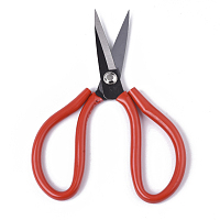 Honeyhandy 45# Steel Scissors, Sewing Scissors, with Plastic Handle, Red, 192x103x11mm